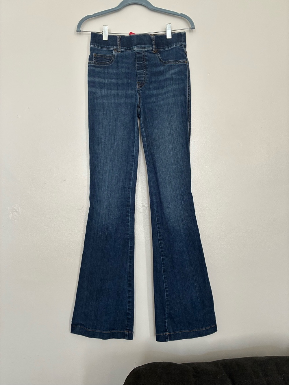 Spanx flare jeans in blue navy